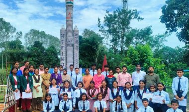 नवोदय विद्यालय में किया गया प्रथम राष्ट्रीय अंतरिक्ष दिवस सफल का आयोजन