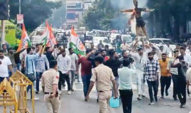 युवक कांग्रेस ने मुख्यमंत्री और गृहमंत्री का पुतला फूंका