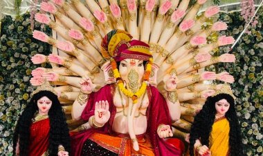 भोपाल के बरखेड़ा में गणेशोत्सव:समिति ने गणपति की 11.5 फीट ऊंची प्रतिमा स्थापित की