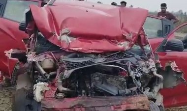 नेशनल हाइवे पर आयसर ट्रक और कार की भिंड़त:5 घायलों को सुसनेर से जिला अस्पताल रेफर किया गया