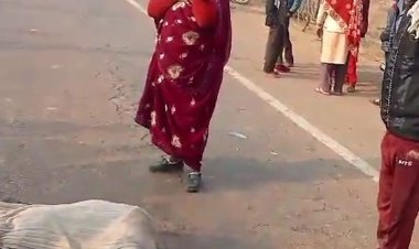 मऊगंज में तेज रफ्तार कार ने दो को टक्कर मारी:बुजुर्ग की मौके पर ही मौत, एक घायल, छत्तीसगढ़ से बनारस जा रहे थे कार सवार