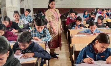 रायसेन में हुई ओलंपियाड परीक्षा:कक्षा 2 से 8 तक के 475 विद्यार्थी हुए शामिल; राज्य स्तर पर पास होने पर मिलेगी स्कॉलरशिप