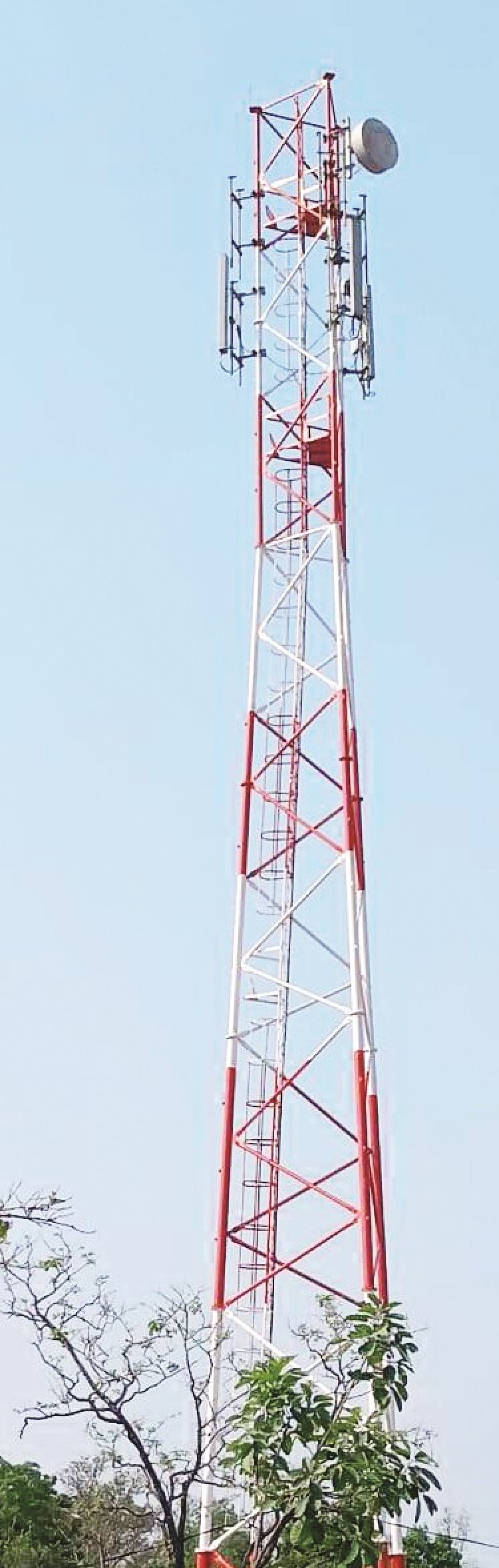 नक्सल प्रभावित क्षेत्र  रायगुडेम-तुमालपाड़ में लगा मोबाईल टावर