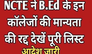 NCTE ने सत्र 2025-26 के लिए MP समेत चार राज्यों के 380 बीएड कॉलेजों की मान्यता समाप्त करने का निर्णय लिया