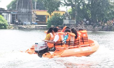 बाढ़ आपदा से निपटने बालसमुंद  जलाशय में काल्पनिक अभ्यास