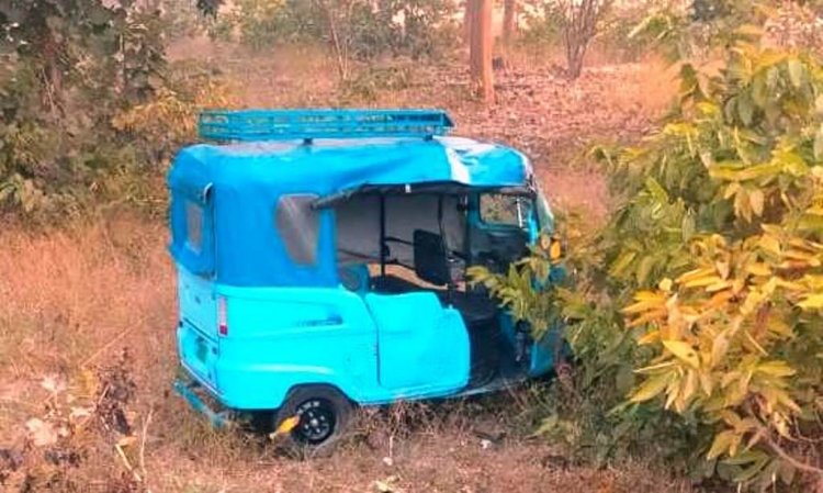 ओवरलोड व तेज रफ्तार ई-रिक्शा पलटा, युवक की मौत